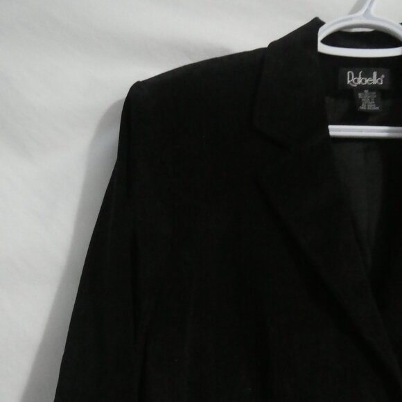 RAFAELLA | size 12 | Women's Black Corduroy / Cords Dress Jacket / Blazer - Picture 3 of 14